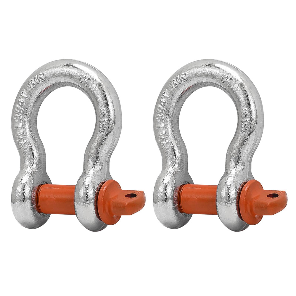 Leero 5/8 in D-ring shackle orange finish for secure towing and vehicle recovery.