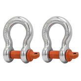 Leero 5/8 in D-ring shackle orange finish for secure towing and vehicle recovery.