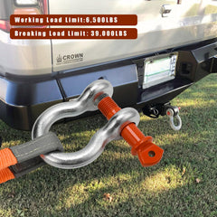 Leero heavy-duty shackles ideal for Jeeps, trailers, ATVs during off-road recovery.