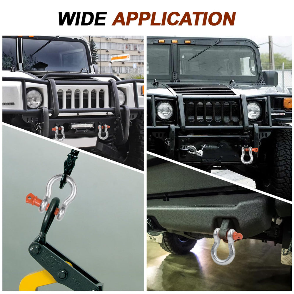 Leero two-pack shackle set simplifies roadside recovery and towing readiness.
