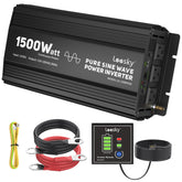 LEESKY 1500W pure sine wave inverter exterior showing rugged housing for travel