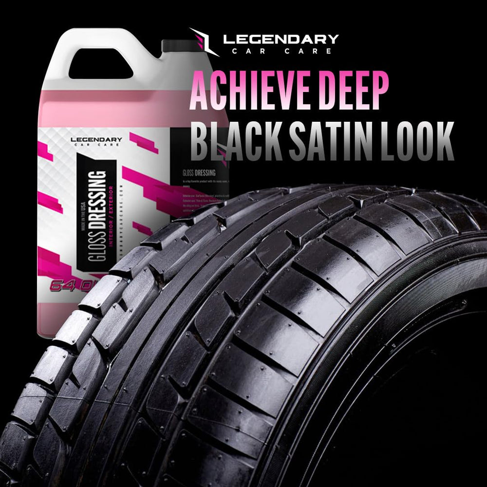 Legendary Gloss Dressing tire shine delivers deep, non-greasy gloss without sling.