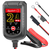 LEICESTERCN battery charger front view showing compact, versatile design for cars and bikes