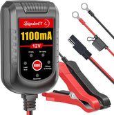 LEICESTERCN motorcycle charger shown with an 8ft cable for easy garage reach.