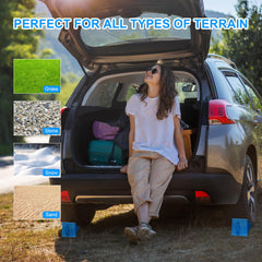 LEIDGG wheel chocks pack securely for travel storage.
