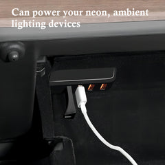 Leikaendi glove box hub protects against overcurrent and overheating.