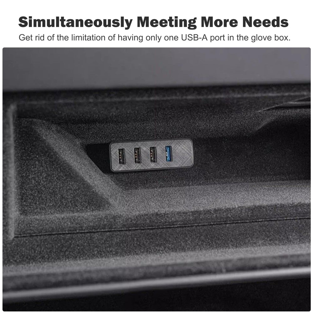 Leikaendi glovebox USB hub compatibility with Tesla 2024-2026 models