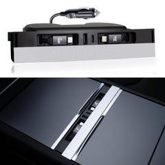 Leikaendi USB hub with aluminium dust cover fits Tesla center console.