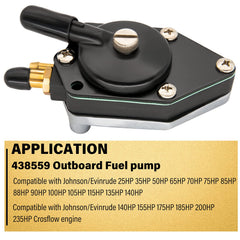 LEIMO KPARTS 438559 fuel pump side view demonstrates easy installation on compatible engines
