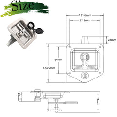 LEIMO KPARTS cam-adjustment range image; adapts door thickness from 1-1/4 in to 2 in.