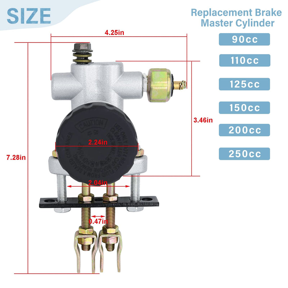 LEIMO KPARTS hydraulic brake master cylinder mounted on an 110cc go-kart for precise control.