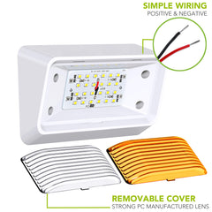 Leisure LED 24x2835 LEDs porch light for strong illumination.