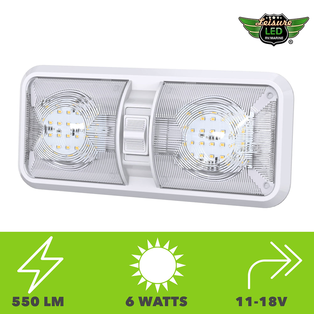 Leisure LED natural white glow captured with even brightness in a cabin