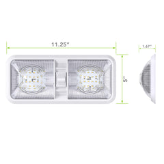 Leisure LED 2-pack RV dome light side view for compact interior spaces