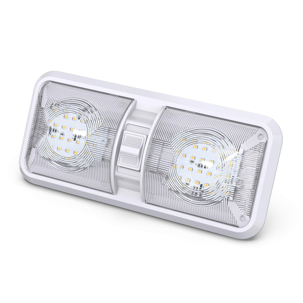 Leisure LED 2-pack RV dome light installation panel close-up