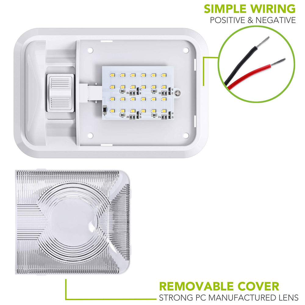 Leisure LED 5-pack back view emphasizes compact, low-profile dome design.