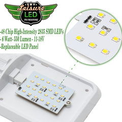 Leisure LED 5-pack front view demonstrates sleek, durable RV interior lighting.