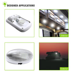 Leisure LED natural white 4000-4500K, clear cabin lighting for RVs and campers.