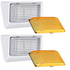 Leisure LED rv porch light rectangle assembly for exterior RV illumination.