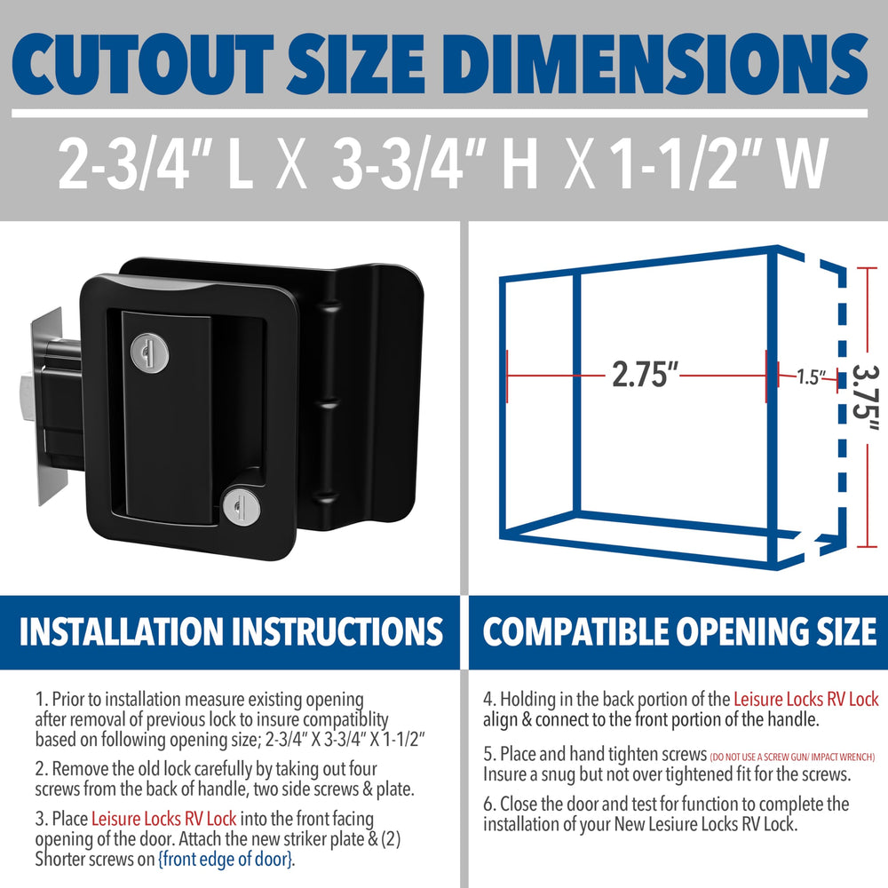 Key set included for Leisure Locks Handle and Deadbolt access