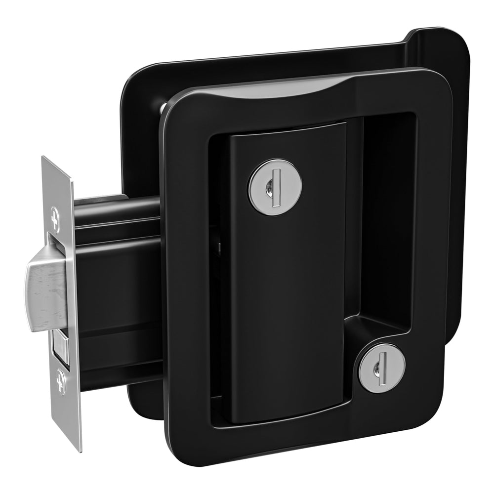 Strike plate and screws included with Leisure Locks Paddle Deadbolt