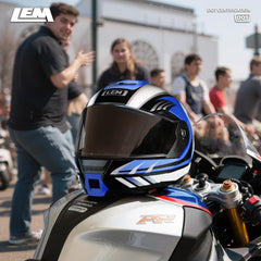 LEM modular helmet blue XL fits riders seeking comfort and visibility.