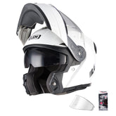 LEM modular helmet front view with flip-up visor for easy conversations on rides