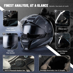 LEM helmet comes with multi-language manual for clear setup.