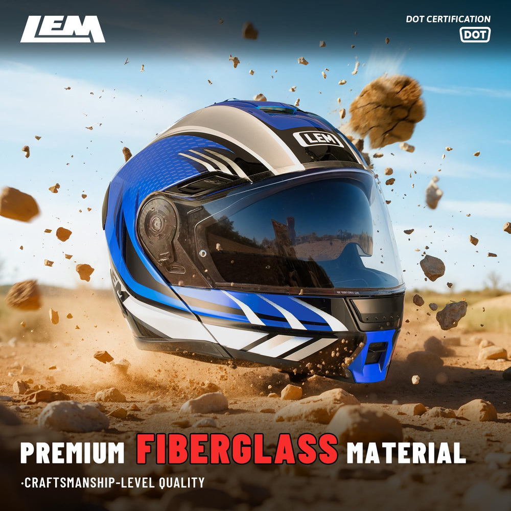LEM modular helmet tinted sun visor deploys instantly to block glare.
