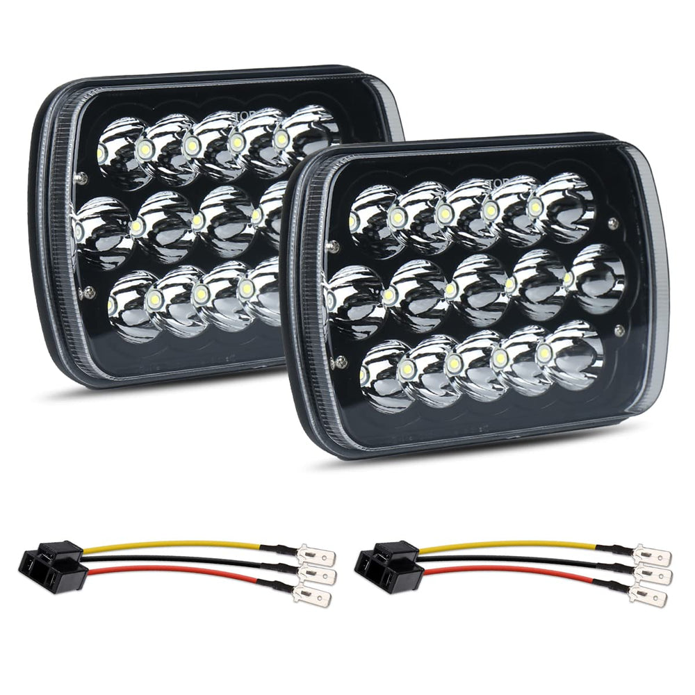 Lemniscate H6054 headlights 7x6 inch pair seen from front for improved nighttime visibility.