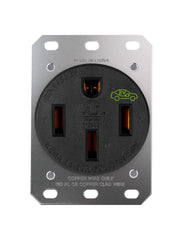 LENZ ED-1450EV front view shows heavy-duty 50A outlet for EV charging