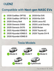 LENZ J1772 to NACS adapter supports up to 80A capacity for faster Level 2 charging