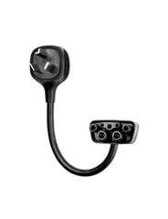 LENZ NEMA 10-30 adapter connects Tesla Gen 2 and Gen 3 charger to a 240 V outlet.