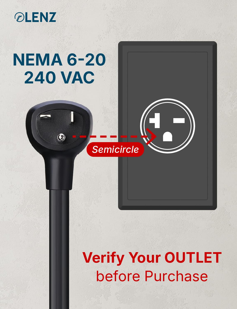 LENZ NEMA 6-20 adapter powering a 16A 240V outlet in a workshop setup