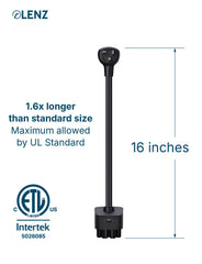 LENZ NEMA 6-20 adapter in retail packaging with a 2-year warranty badge