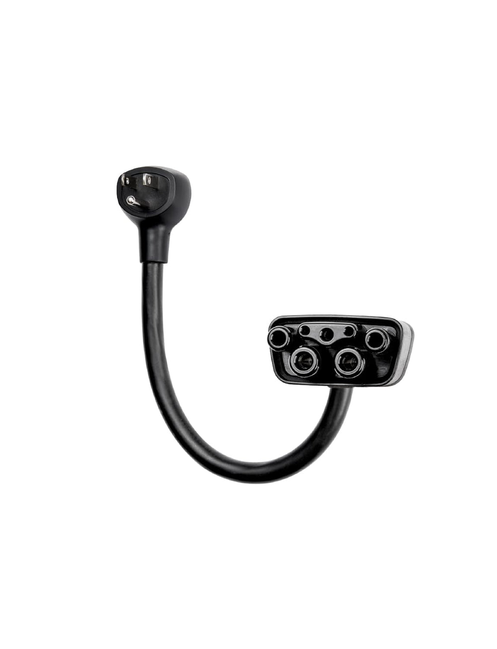 LENZ NEMA5-15 adapter plugged into a 120V outlet for home charging convenience.