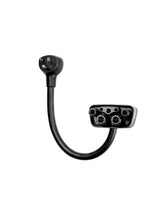 LENZ NEMA5-15 adapter plugged into a 120V outlet for home charging convenience.