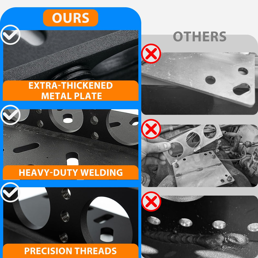 LEQEE carburetor hoist in use, demonstrates even engine lifting.