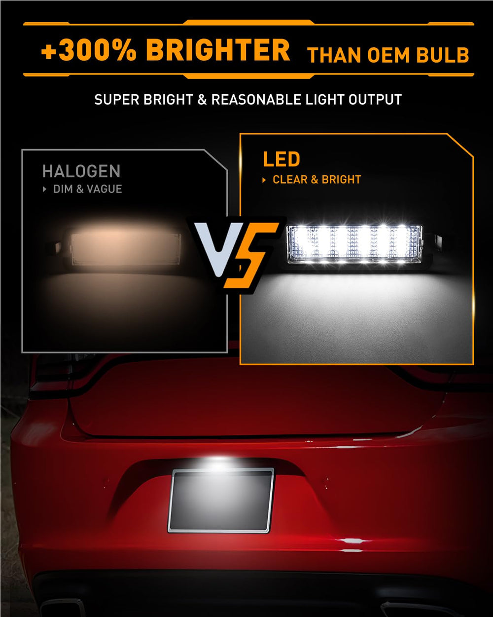 LESAUCE plug-and-play installation for license plate lights, quick upgrade without wiring or tools.