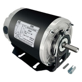 LEUNGOO GF2034 blower motor front view with capacitor included for quick replacement.