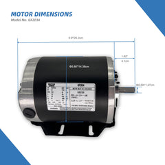 LEUNGOO GF2034 blower motor reversible rotation enables flexible wiring.