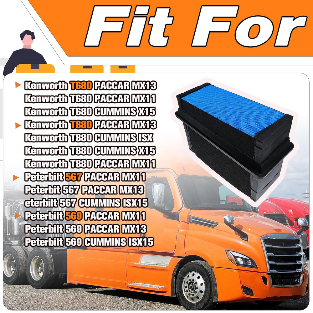 LEVANLIGHT P621725 engine air filter side view shows slim design for easy installation