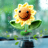 Levvohd sunflower bobblehead car decor bright dashboard charm
