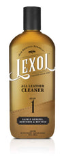 Lexol All Leather Cleaner bottle front for safe leather cleaning