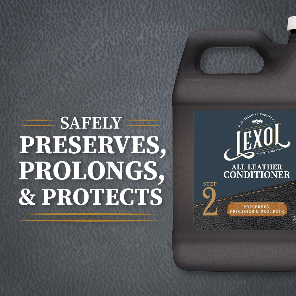 Lexol Deep Leather Conditioner applied to car interior for supple, non-greasy protection