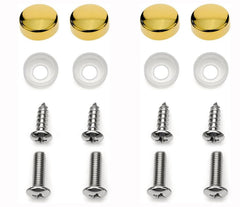 LFPartS gold license plate frame closeup highlights sleek edges and rustproof construction.