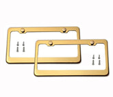 LFPartS gold license plate frame front view showcases premium titanium finish and durable stainless steel.