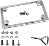 LFPartS slim polished license frame front view shows discreet, premium styling.