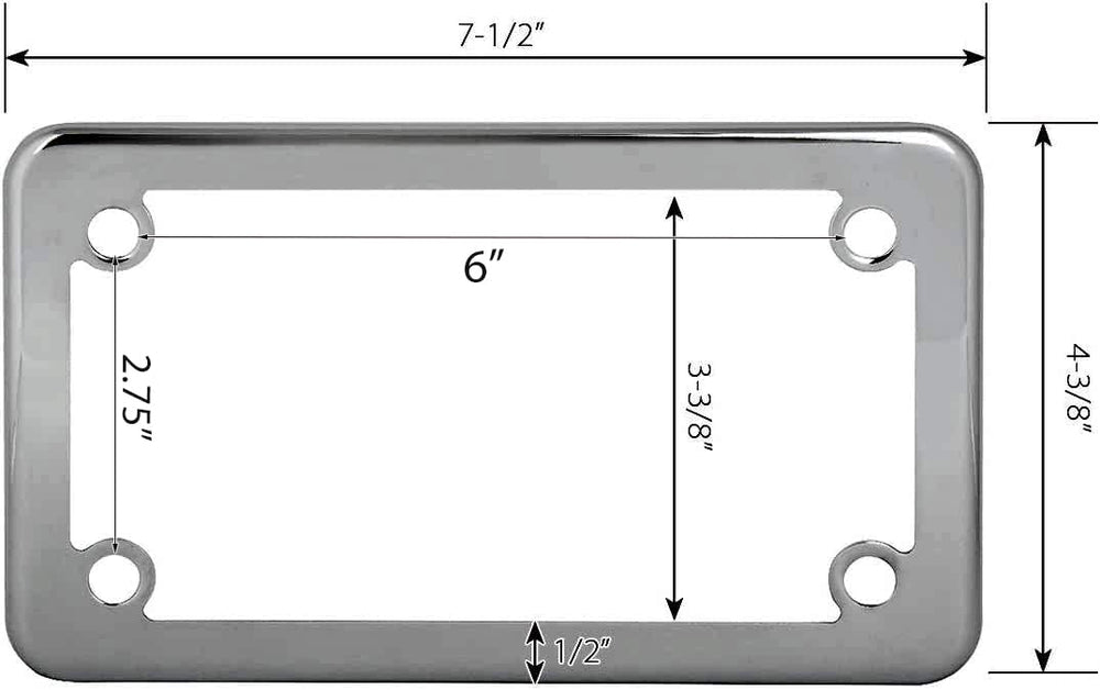 LFPartS universal-fit design fits most 7x4 inch plates on many motorcycles.
