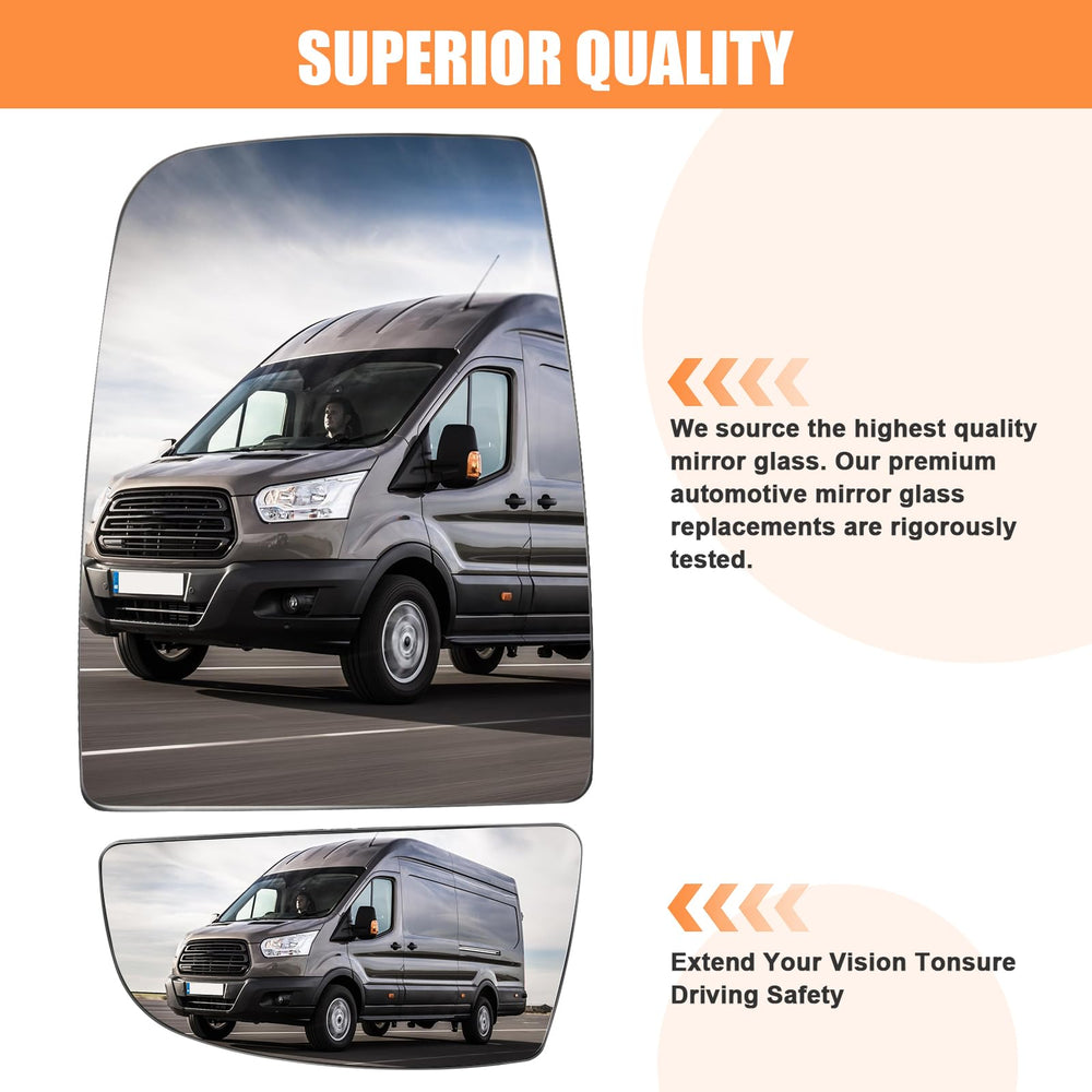 LHCDQSKCW direct replacement fit mirrors align perfectly with Ford Transit